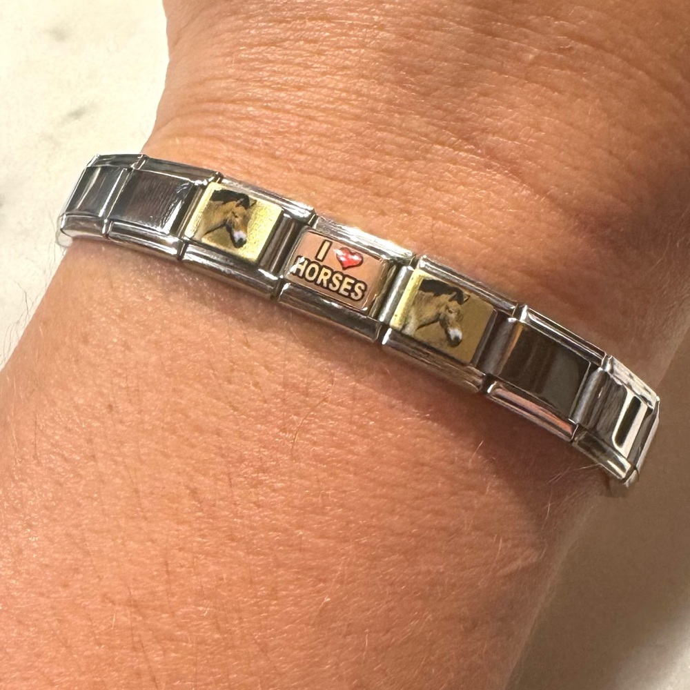 Italian Charm bracelet - horse themed and additional charms can be added!